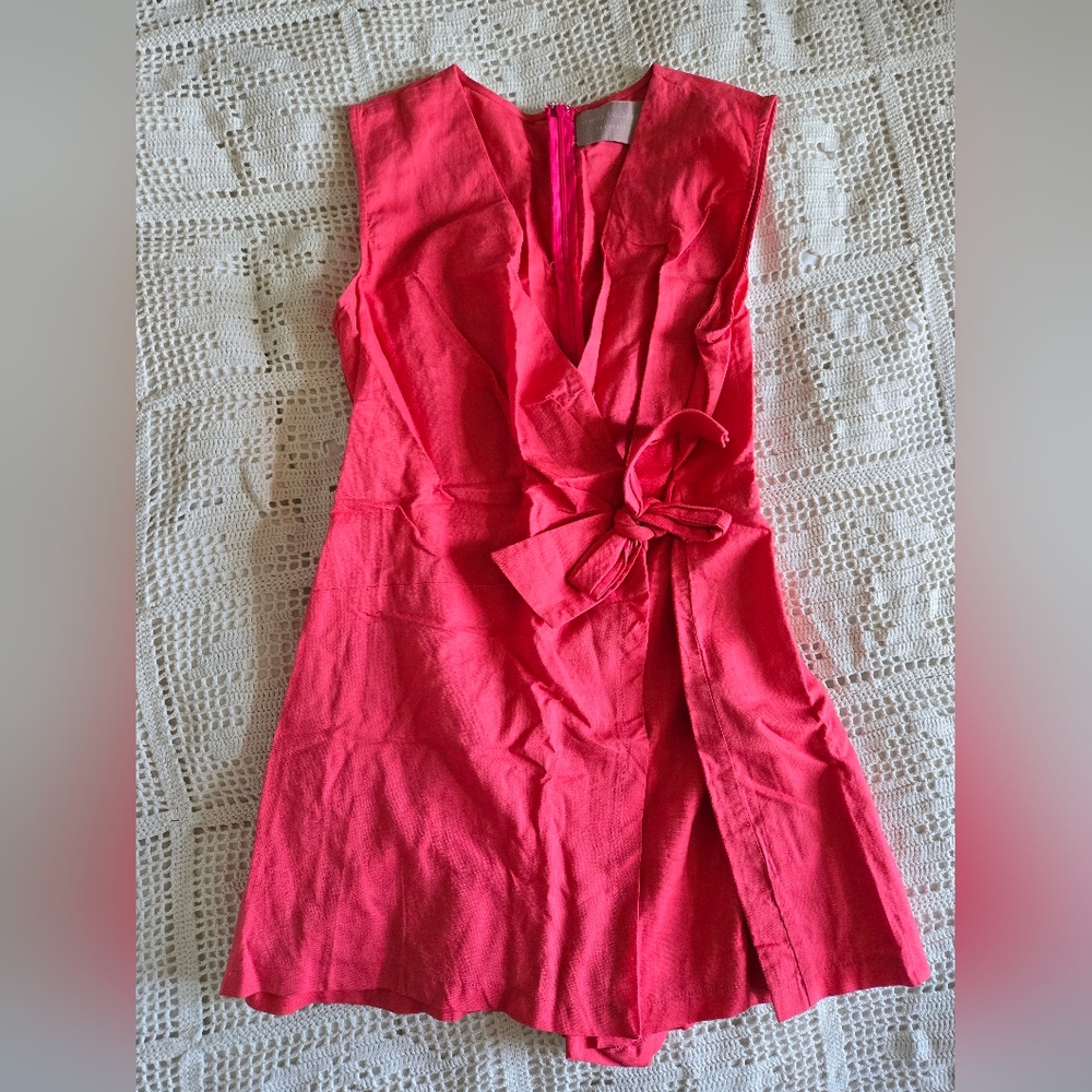 Coral Sleeveless Wrap Jumpsuit (Shorts)